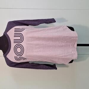 Chaser Soul Blue and Gray Quarter Sleeve Top Size Small